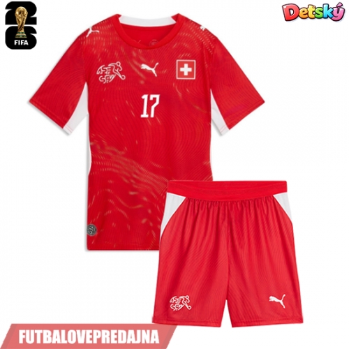 Lacne Dětský Futbalové dres Švajčiarsko Ruben Vargas #17 MS 2026 Krátky Rukáv - Domáci (+ trenírky)